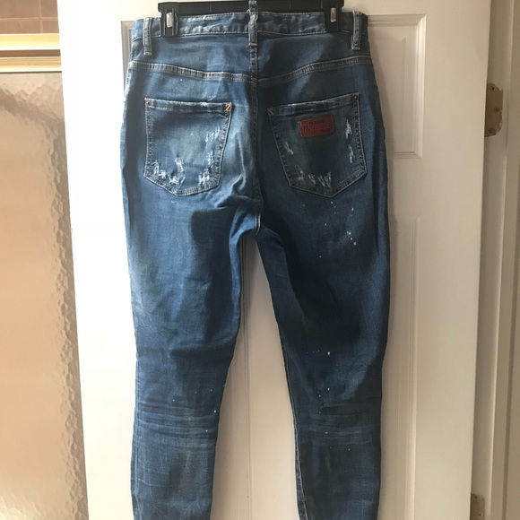 DSQUARED2 High Waisted Distressed Jeans Sz 44 - Picture 3 of 6